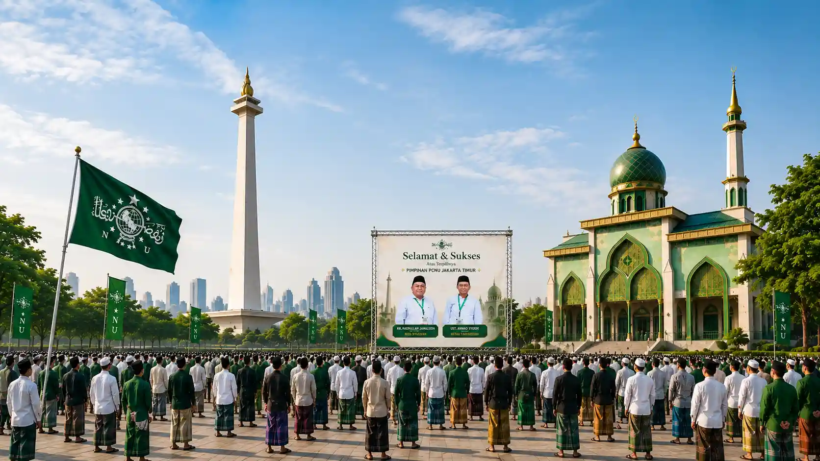 Kebersamaan pengurus dan warga PCNU Pengurus Cabang Kabupaten Probolinggo